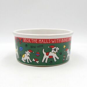 Deck The Halls Doggy Puppy Christmas Riviera Van Beers Signature Pet Bowl
